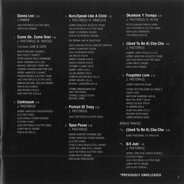 Jaco Pastorius Jaco Pastorius CD album brukt remaster