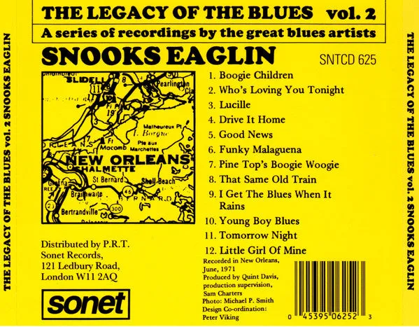 Snooks Eaglin Legacy Of The Blues Vol 2 CD brukt blues