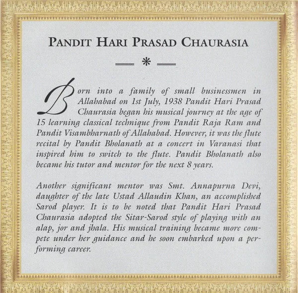 Hari Prasad Chaurasia Raga Hemavati CD brukt bansuri