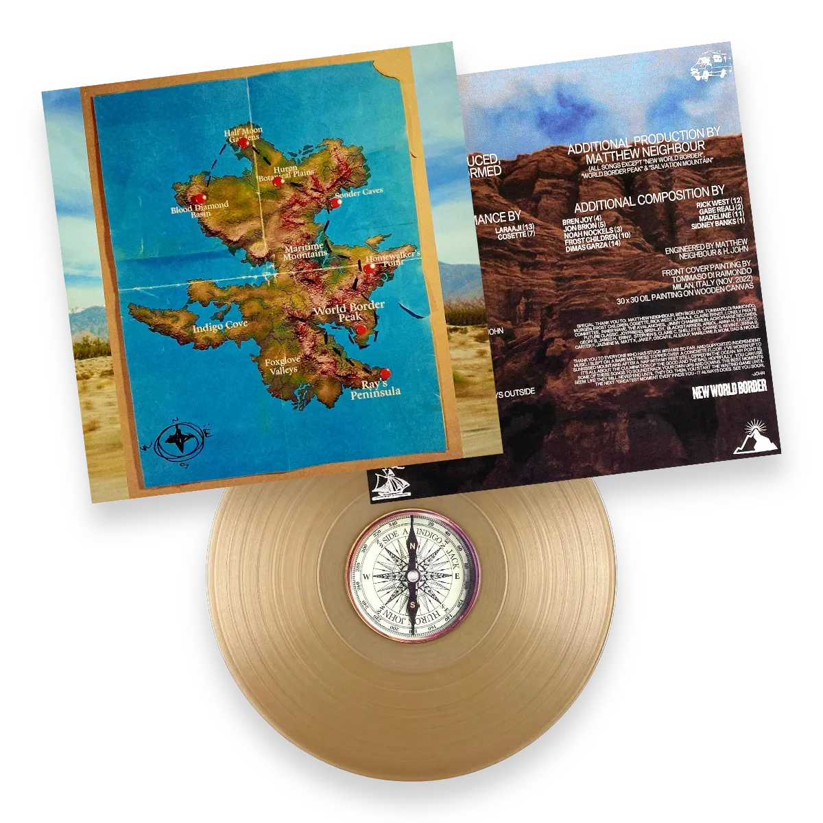 Huron John Indigo Jack & The New World Border vinyl LP Caldera Sun gatefold