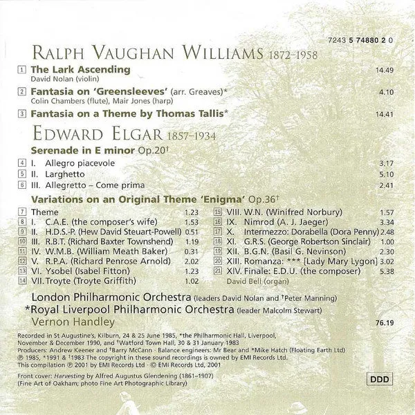 Elgar Vaughan Williams Enigma Variations CD brukt