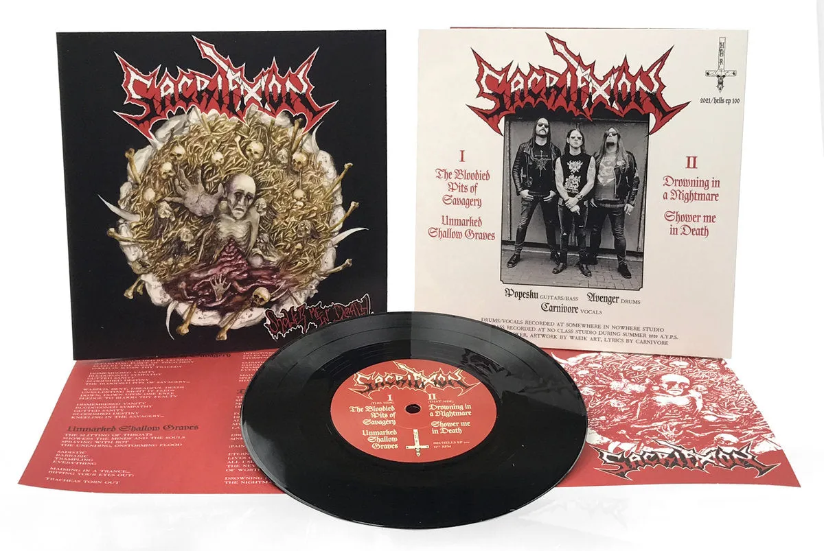 Sacrifixion Shower Me In Death 7"EP svart vinyl
