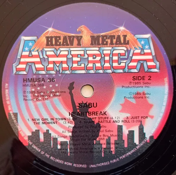 Sabu Heartbreak LP brukt vinyl hardrock