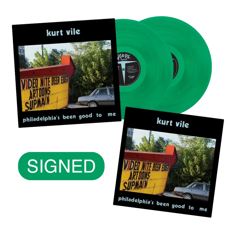 Kurt Vile Philadelphia's Been Good To Me LP grønn vinyl signert
