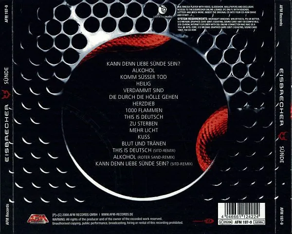 Eisbrecher Sünde CD brukt digipak