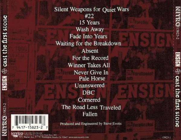 Ensign Cast The First Stone CD album brukt hardcore