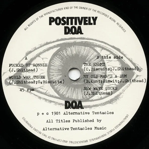 D.O.A. Positively D.O.A. 7" EP brukt UK 1981