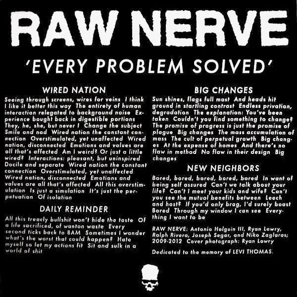 Raw Nerve Every Problem Solved 7" vinyl hvit brukt