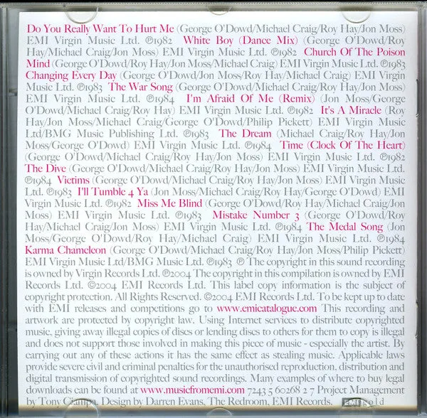 Culture Club The Best Of Culture Club CD brukt 2004