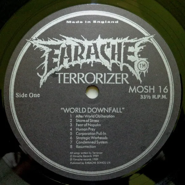 Terrorizer World Downfall LP vinylplate brukt grindcore