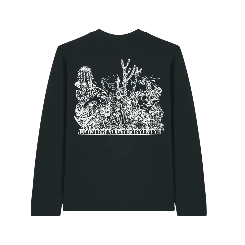 Verve Night Blooms LS Tee langermet t-skjorte svart oversized