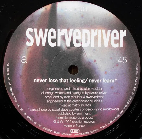 Swervedriver Never Lose That Feeling 12" brukt shoegaze