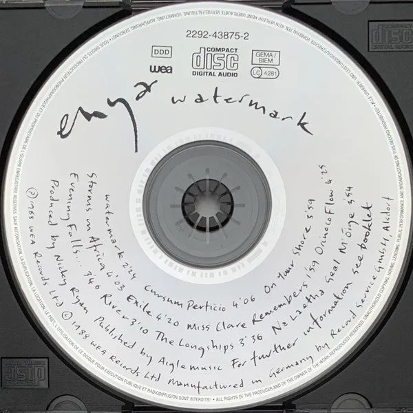 Enya Watermark CD brukt ambient