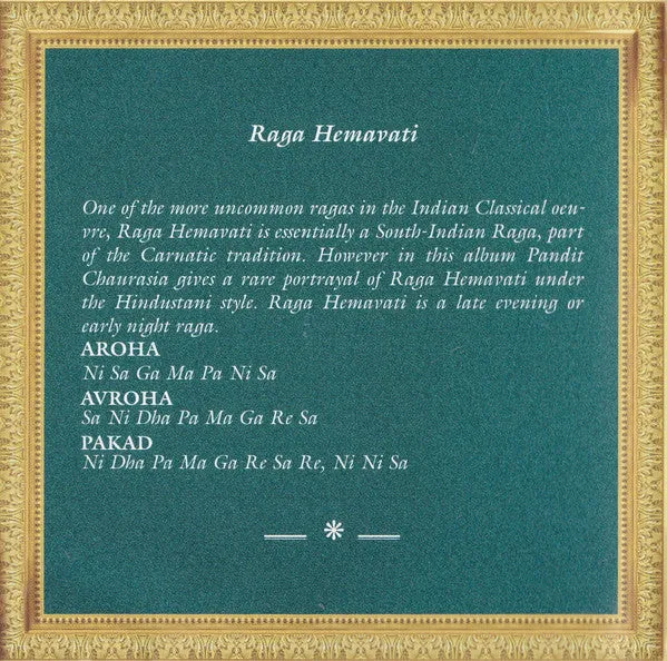 Hari Prasad Chaurasia Raga Hemavati CD brukt bansuri