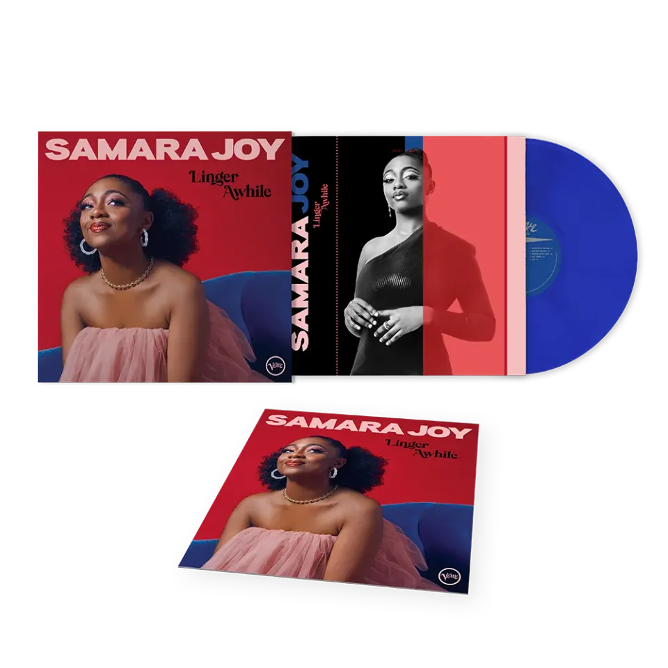 Verve Samara Joy Linger Awhile LP blå vinyl signert