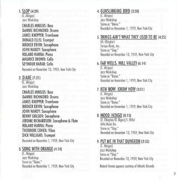 Charles Mingus Mingus Dynasty CD brukt album remaster