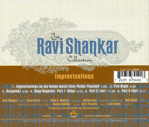 Ravi Shankar Improvisations CD brukt indisk klassisk