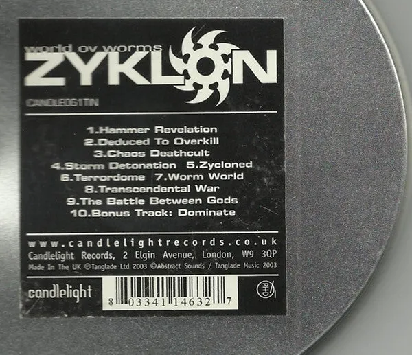 Zyklon World Ov Worms CD tinnboks brukt Ltd black metal