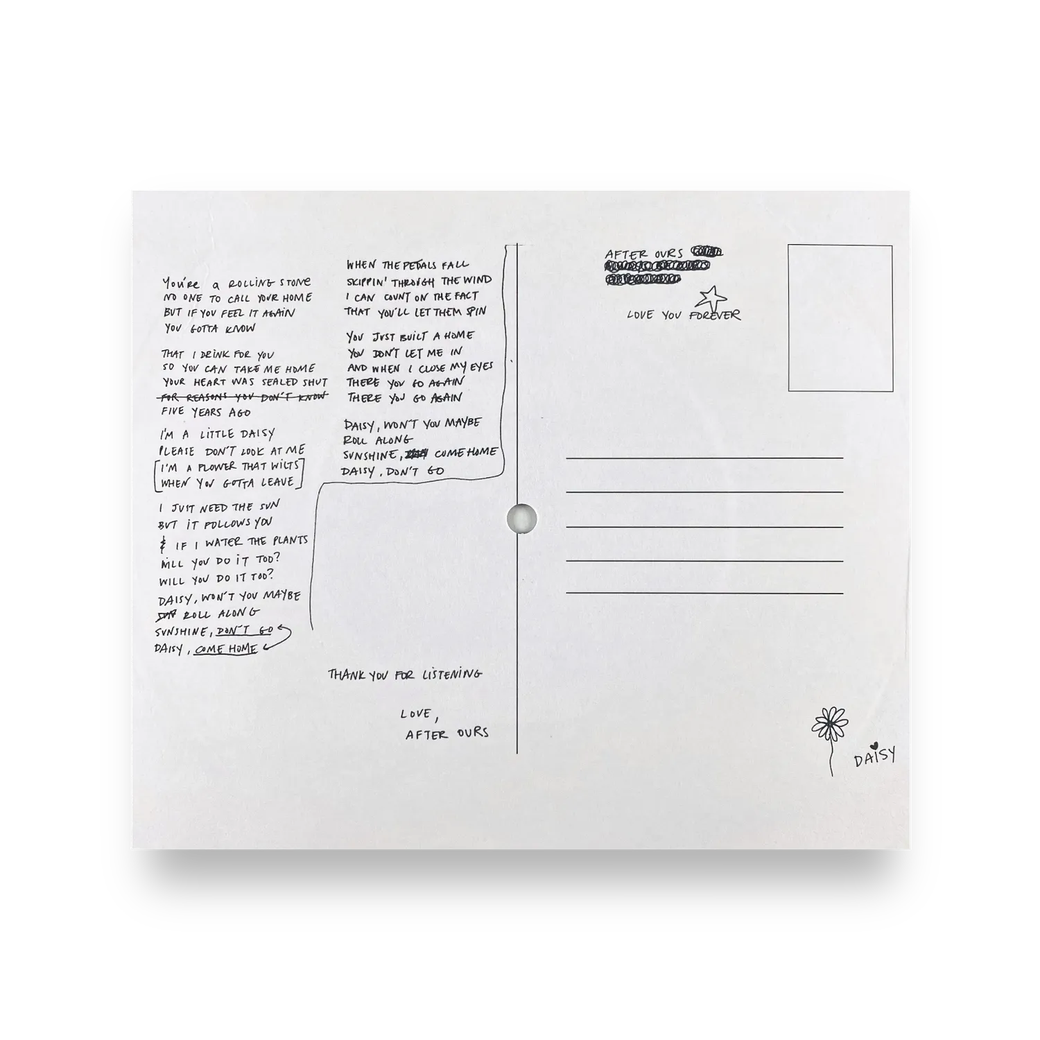 After Ours Daisy flexi-postkort vinylsingel