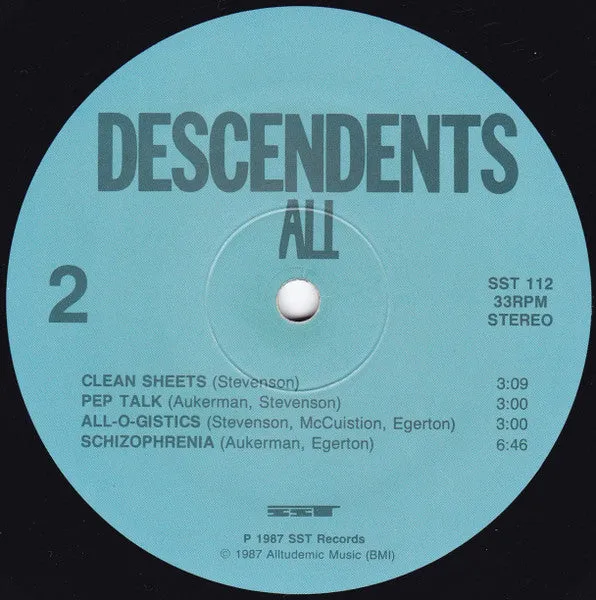Descendents All LP vinyl brukt punk 1987