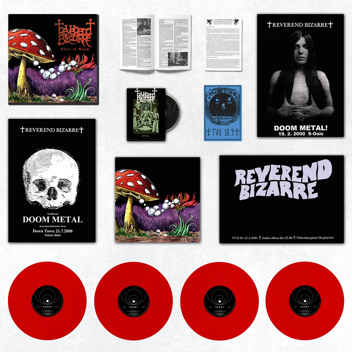 Reverend Bizarre Slice Of Doom 4LP+DVD boks rød vinyl