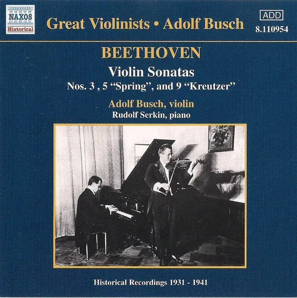 Beethoven Busch Serkin Violin Sonatas CD historisk
