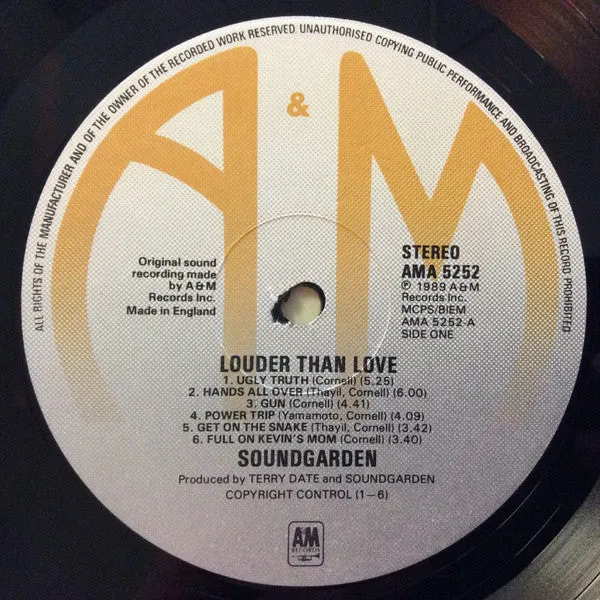 Soundgarden Louder Than Love LP brukt vinyl grunge