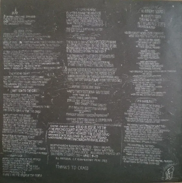 Rudimentary Peni Death Church LP vinyl brukt deathrock
