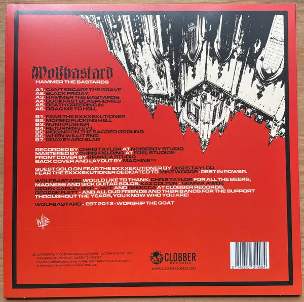 Wolfbastard Hammer The Bastards LP blod vinyl brukt