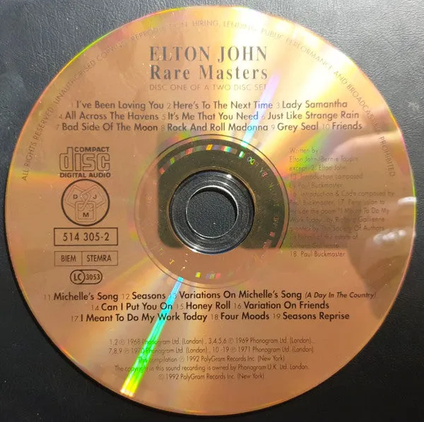 Elton John Rare Masters 2xCD samling brukt poprock ballader