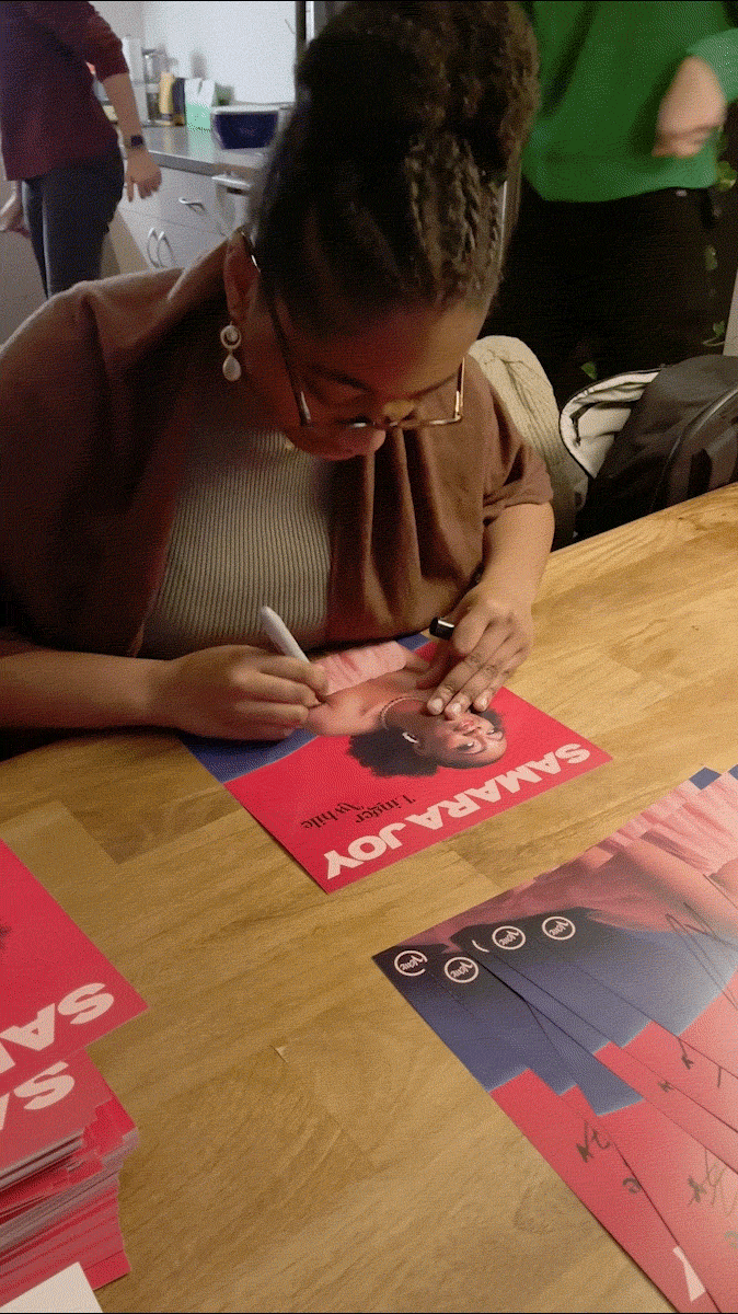 Verve Samara Joy Linger Awhile LP blå vinyl signert