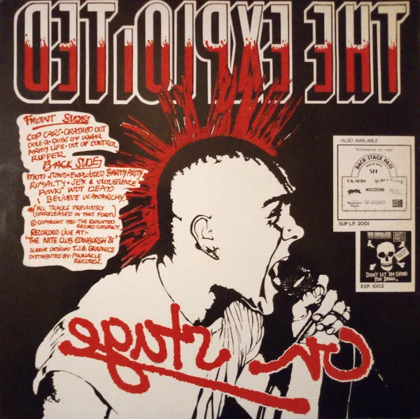 Exploited On Stage LP vinyl rød brukt live punk
