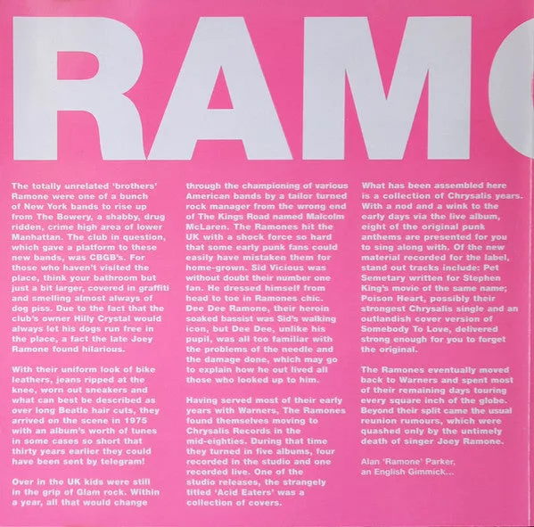 Ramones Best Of The Chrysalis Years CD samling brukt