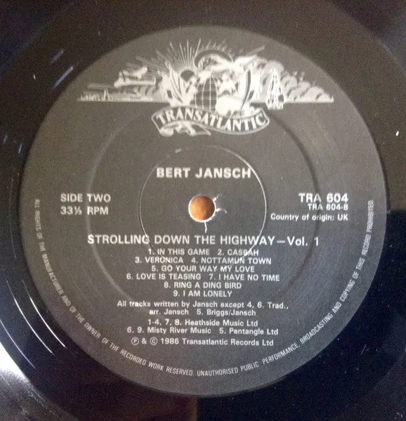 Bert Jansch Strolling Down The Highway LP samleplate folk