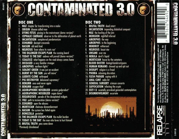 Various Contaminated 3.0 2xCD brukt grindcore samling