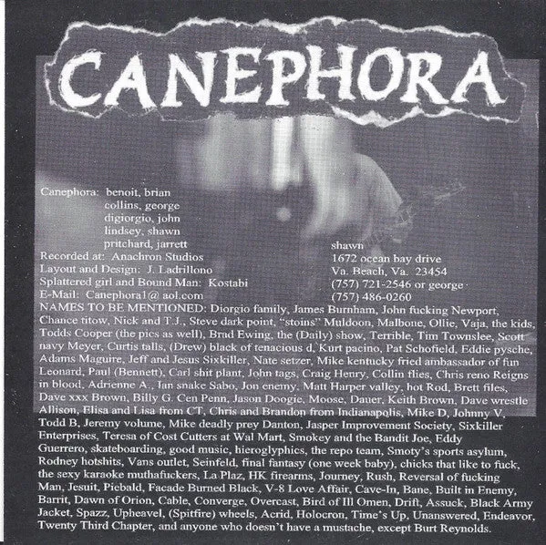 Canephora At A Loss For Words 7" EP brukt hardcore