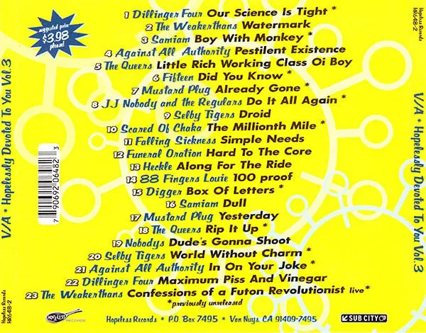 Various Hopelessly Devoted To You Vol.3 CD brukt punk