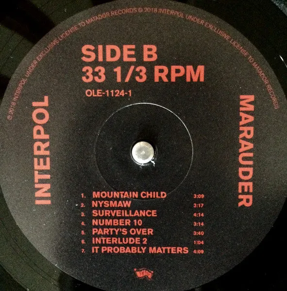 Interpol Marauder LP vinylplate brukt alternativ rock