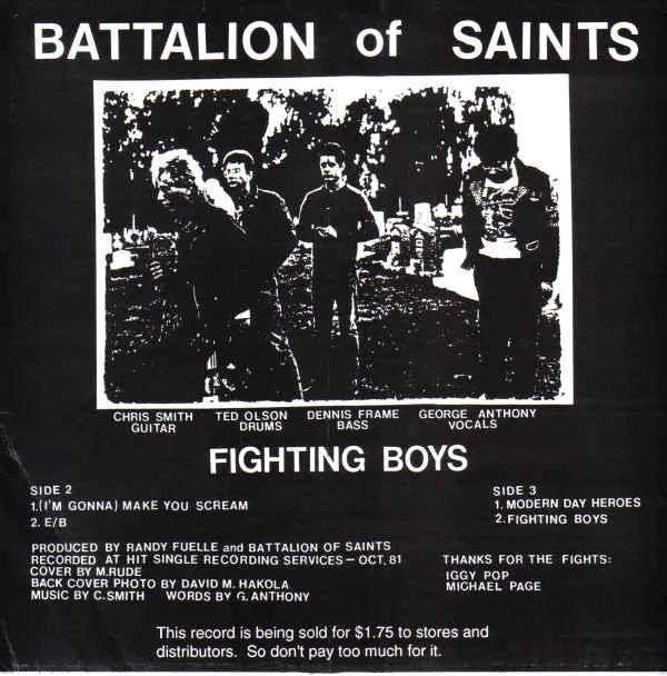 Battalion Of Saints Fighting Boys 7" EP punk bootleg