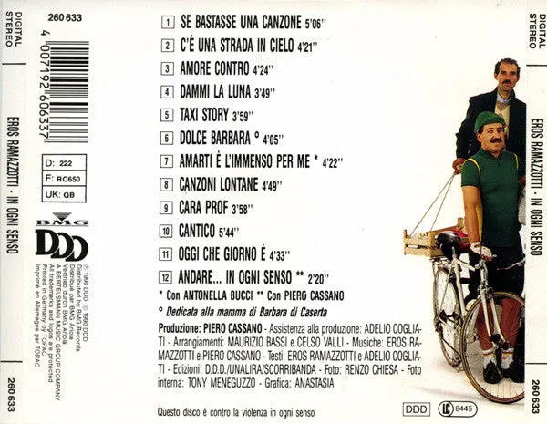 Eros Ramazzotti In Ogni Senso CD brukt pop