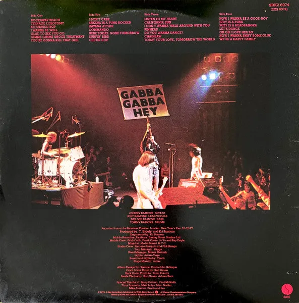 Ramones It's Alive 2xLP vinylplate brukt live