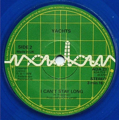Yachts Look Back In Love 7" vinyl singel brukt blå new wave