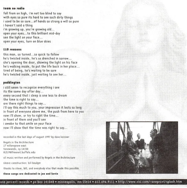 Angels In The Architecture One Ten CD EP brukt emo