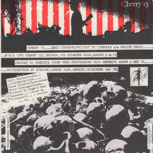 Dead Kennedys Holiday Cambodia CHERRY 13 7" singel brukt