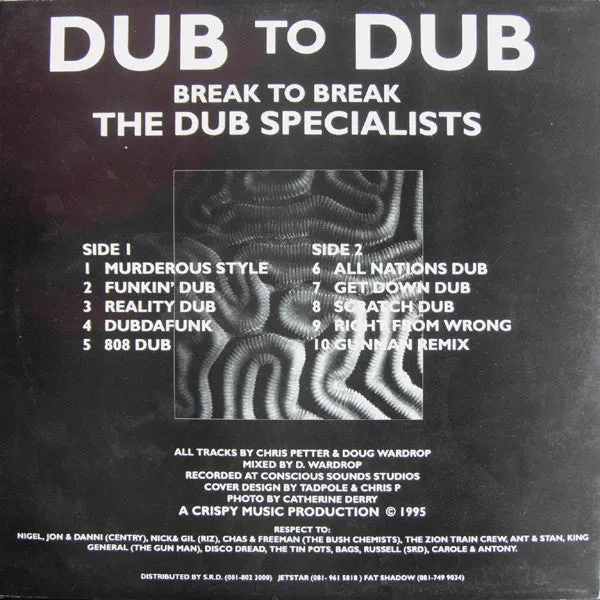 Dub Specialists Dub To Dub Break To Break LP brukt