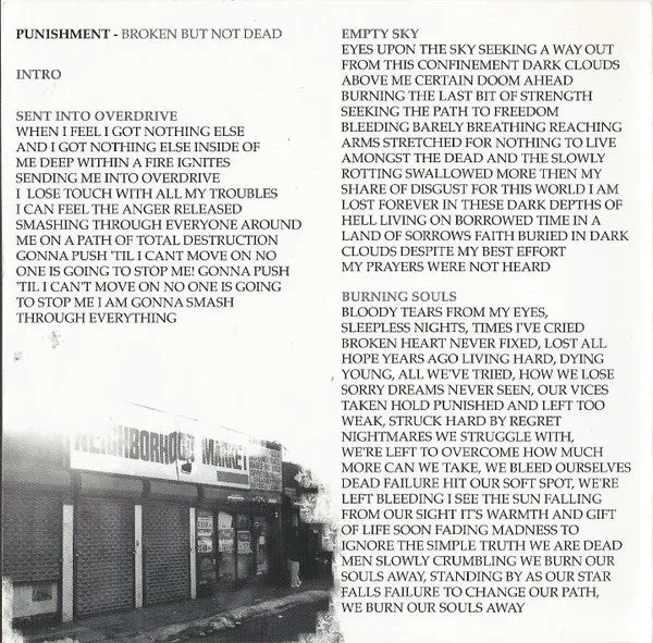 Punishment Broken But Not Dead CD brukt hardcore