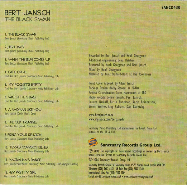 Bert Jansch Black Swan CD brukt album folk