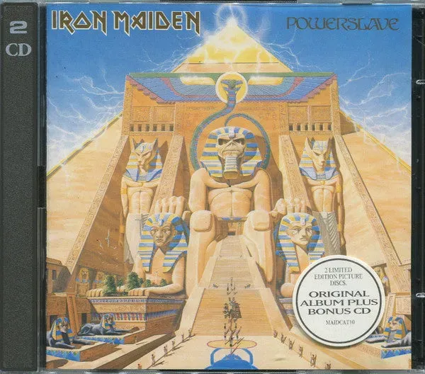 Iron Maiden Powerslave 2CD album brukt heavy metal Ltd