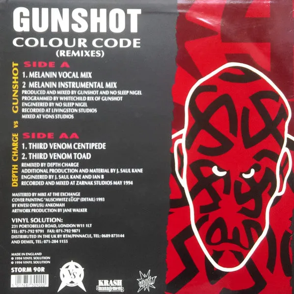Gunshot Colour Code Remixes 12" brukt britcore