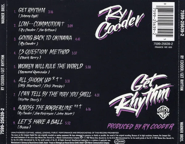 Ry Cooder Get Rhythm CD brukt bluesrock country